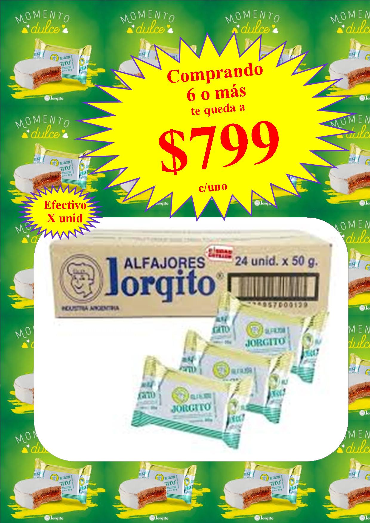 ALFAJOR JORGITO BLANCO (comprando 6 o más precio mayorista)